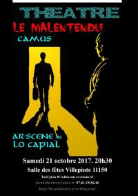 Le malentendu de Camus. Du 21 au 22 octobre 2017 à Villepinte. Aude.  20H30